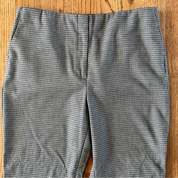 🆕 EUC LOFT High Waist Straight Leg Houndstooth grey and blue pants - Picture 4 of 14
